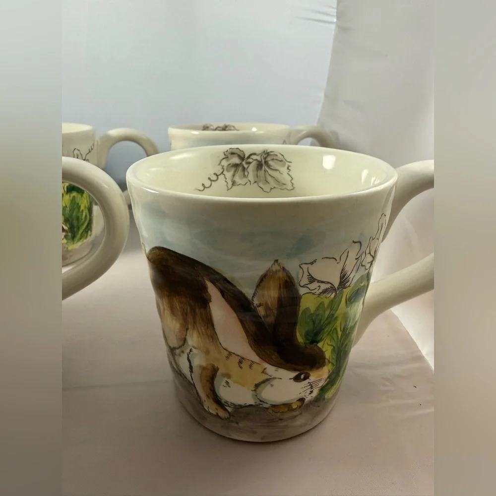 Bunny Coffee Mugs from Maxera Cabbage Bunny Collection - Set of 4